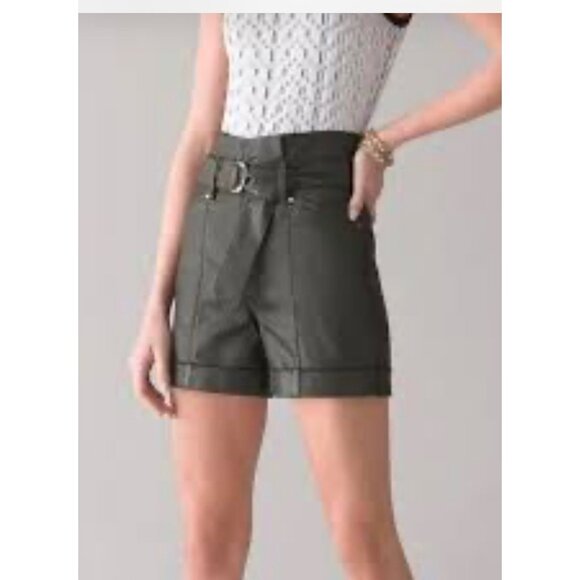 White House Black Market Pants - White House Black Market Coated Denim Paperbag Shorts